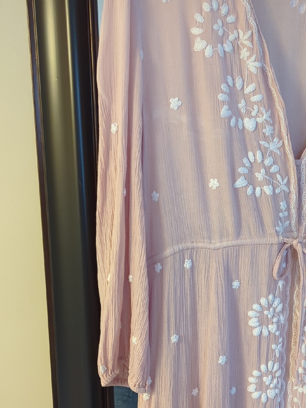 Soft Surroundings Pink Floral Embroidered Maxi Dress - Picture 7 of 8